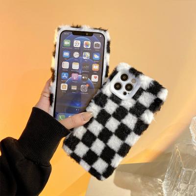 China Cute Black White Black Soft Silicone Fashion Cell Phone Cover Back Shockproof Mobile Filter Frame Grid Shockproof For apple iphone X 11 12 13 pro max for sale