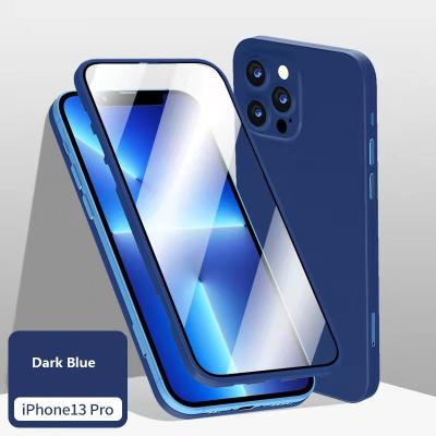 China 360 Full Screen Shockproof Side Protector Tempered Glass Dual Clear Case Cover For iPhone 13/13 Pro Max for sale