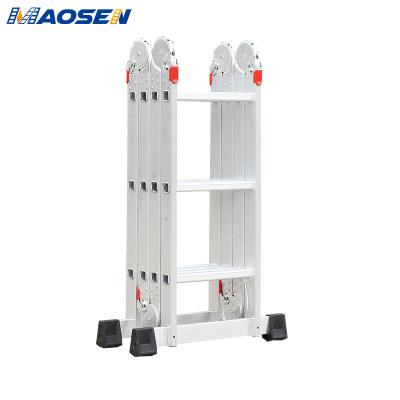 China Folding Ladders Portable Stairs Aluminum Foldable Adjustable Universal Ladder With Small Steel Connect Hinges for sale