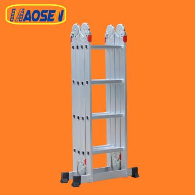 China Folding Ladders 4x2 Ultimate 4x3 4x4 4x5 4x6 Steps Aluminum Universal Folding Step Ladder With Big/Small Connect Hinged Max Load Is 150kgs for sale