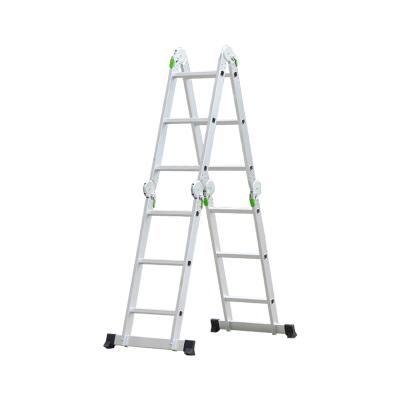 China Universal Folding Ladders 4X3 Extension Aluminum Ladder Ladder with Silver and Black for sale