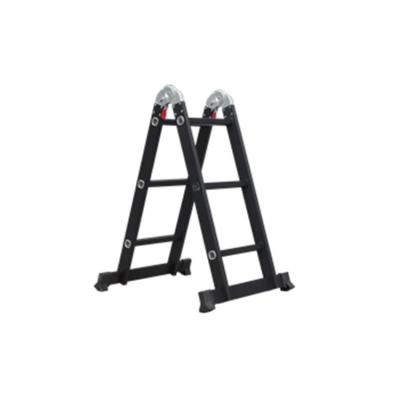 China Universal Aluminum Alloy Two Folding Folding Ladders Black Multifunction Household Ladder for sale