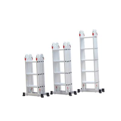 China White Premium Aluminum Alloy Four Folding Ladders Multifunctional Folding Ladder For Attic Access for sale