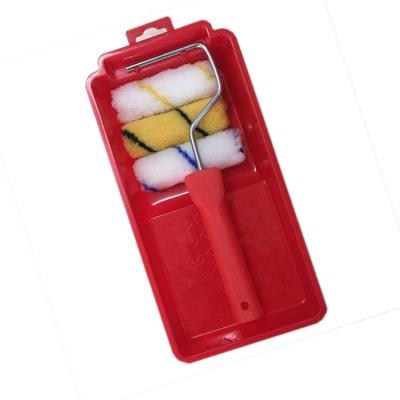 China Painting Tool Kit Design New View 4 Inch Mini Foam Roller Cover With Plastic Tray Set for sale