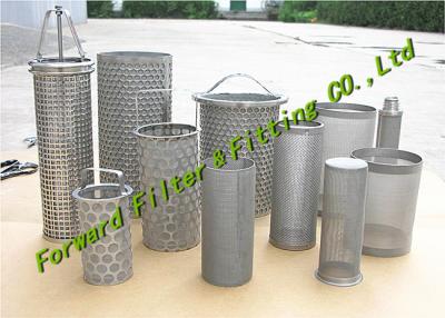 China ALSI304-316 Stainless Steel Mesh Cup / Disc Filter / Industrial Filter Cartridge And Perforated Tube for sale