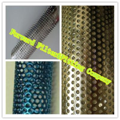 China Colorful Decorative Perforated Metal Tube With Straight Weld / Round Shape for sale