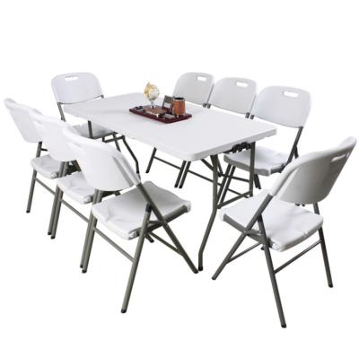 China Banquet wedding outlet factory rectangular white plastic dining table 1.83m long dining table durable universal portable table for sale