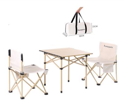 China Quality Assurance Portable Outdoor Light Brown Camping Folding Table And Chair for sale