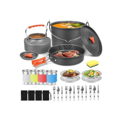 China Portable Brand New Design Outdoor Portable Camping Cooker Set Orange Material Aluminum Alloy Camping Cooker for sale