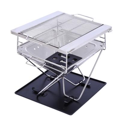 China Special Design Stainless Steel Grill Easily Assembled Outdoor Thickened Camping Portable Folding Grill for sale