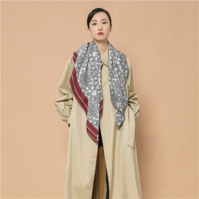 China 2020 Square Women's Winter Custom Silk Square Scarf 110*110cm for sale