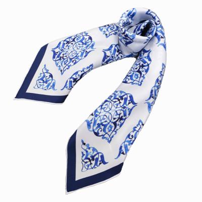 China Square NO MOQ Chinese Traditional Pattern Custom Printed Silk Scarf Square for sale