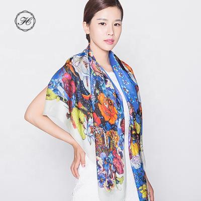 China Square Square Factory Hangzhou Shawl 100% Silk Custom Digital Printed Chiffon Square Scarf for sale