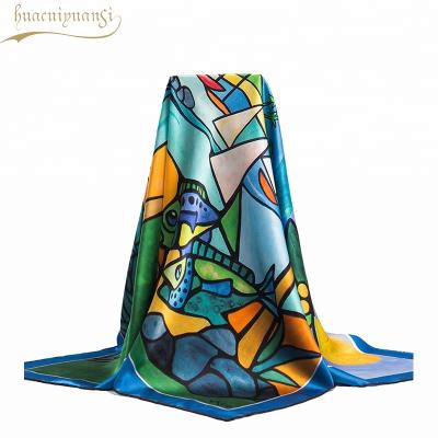 China Square Hangzhou Manufacturers Italian Luxury Chiffon Silk Scarf for sale