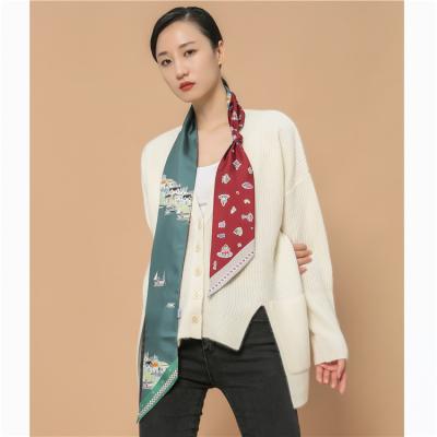 China Loose Ladies Women's Long Twill Silk Scarves for sale