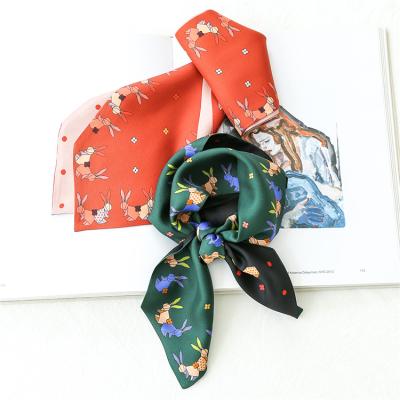 China High Quality Custom Twill Women Long Skinny Silk Scarf for sale