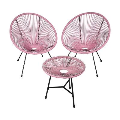 China Modern Cheap Outdoor Fairy Lounge Dining Chairs And Table Metal PE Rattan Garden Furniture Set for sale