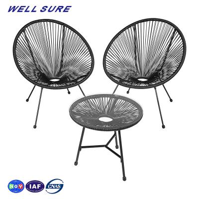 China Wholesale Modern Outdoor Furniture Patio Deck Rattan Chair PE Rattan Metal Table and Chair Garden Set for sale