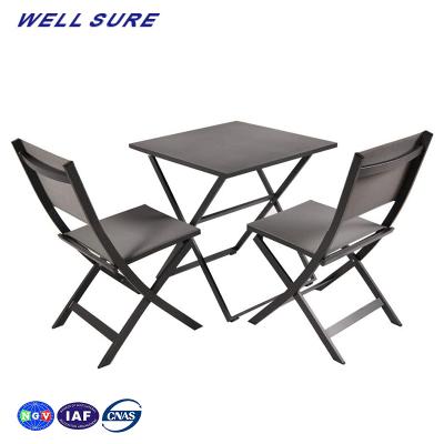 China Modern Low Price Aluminum Folding Chair Set Table And Chair Furniture Folded Garden Set for sale