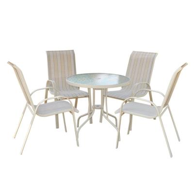 China Modern Luxury Outdoor Furniture Chairs Tables Metal Bistro Sets Table Garden Set for sale