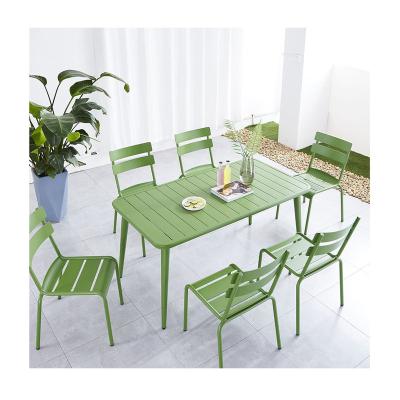 China Eco-Friendly\UV Resistant\Water Proof\Weather Resistant Modern Outdoor Indoor Tables Restaurant And Chairs Accent Green Stackable Bar Chairs Garden Chairs for sale