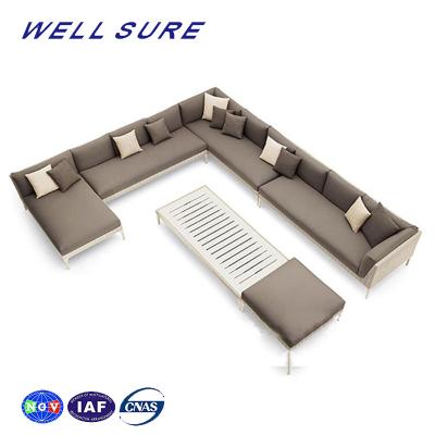 China Wholesale Adjustable Patio Outdoor Modern Backyard Furniture Sofa Custom Aluminum PE Rattan Living Room Set (Other) Sofa for sale