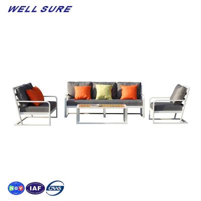 China New Style Modern Wholesale Furniture Comfortable Aluminum Waterproof Fabric Relax Garden Sofa Set for sale