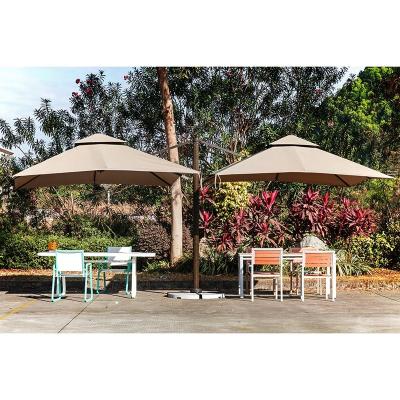 China Modern Outdoor Hanging Aluminum Restaurant Umbrella 2 Beach Garden Patio Sun Cantilever Parasol High Quality Waterproof Canvas Main for sale