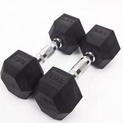 China 2022 Hot Selling Universal Gym Workout Rubber Coated Hex 2~50kg Dumbbell for sale