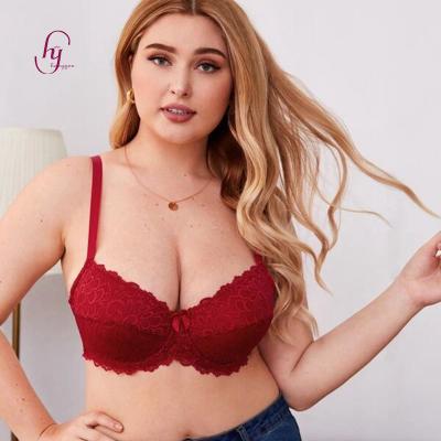 China 2022 Summer Fashion Underwire Bra Cavity Underwear Soft Cup Breathable Sexy French Thin Cup Viable D Lace Large Plus Size Women's Bra for sale