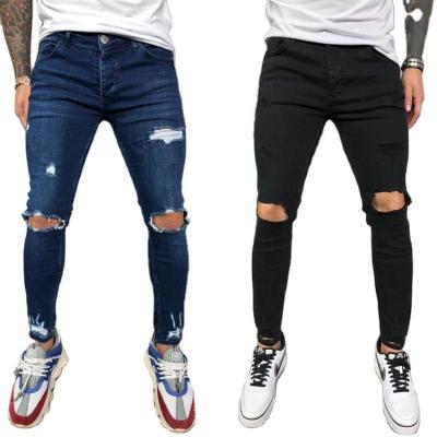 China Wholesale Spring Summer QUICK DRY High Quality High Quality Elastic Plus Size Skinny Ripped Destroyed Mens Jeans Joggers for sale