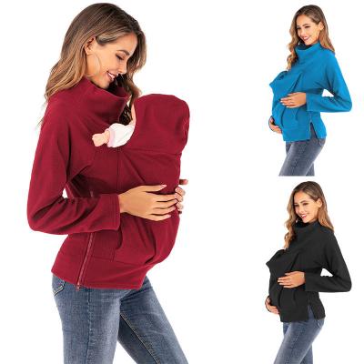 China Latest Anti-Allergy Winter Kangaroo Coat Pregnant Women Sweatshirt Maternity Hoodie For Baby Care for sale