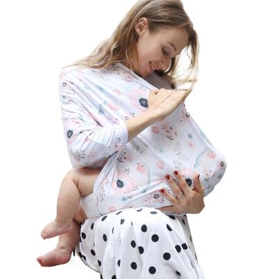 China Viable Women's Nursing Blanket For Baby Nursing Soft Breathable Stretchy All-in-1 Carseat Canopy Infinity Nursing Blanket for sale