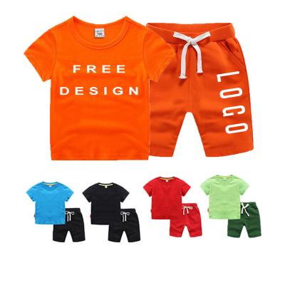 China 2022 summer casual custom wholesale shop in bulk summer shorts newborn baby clothing set simple sports boys children clothing sets for sale