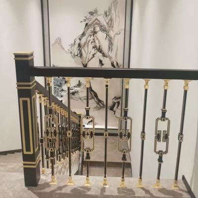 China Modern Style Stair Railing Indoor Glass Post Railing Antique Style Stair Railing for sale