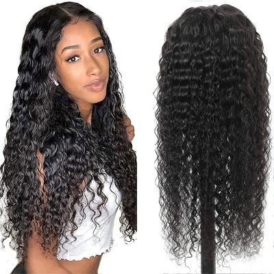 China Water Wave 4x4 Lace Front Wig Brazilian Water Wave Human Hair Wigs Pre Plucked With Baby Hair for sale