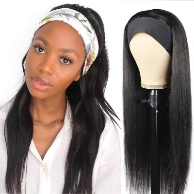 China Exclusive Virgin Straight Silky Straight Hair Bone Straight Hair Headband Wigs for sale