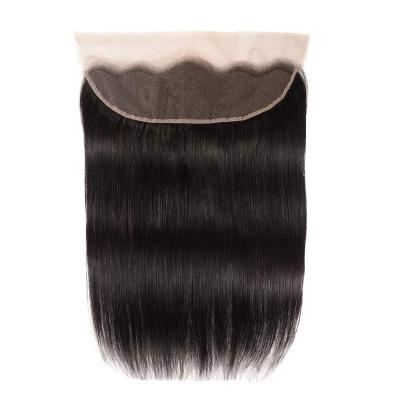 China Cheap Silky Straight Swiss Brazilian Hair 13x4 4x4 Lace Closure 100% Transparent Lace Closure , Cuticle Aligned Closure Frontal Hair for sale