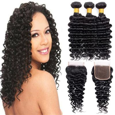 China 100% Malaysian Human Hair Unprocessed Virgin Malaysian Deep Wave Hair 100% Premium Hair Grade Best Selling Malaysian Hair Sew for sale