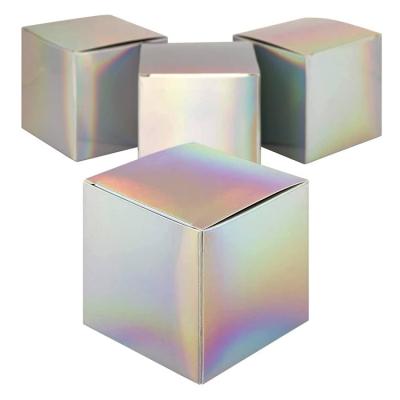 China Gable Wedding Party Invites Dragees Favor And Recyclable Holographic Iridescent Love Gift Corrugated Foil Wrapping Paper Box for sale