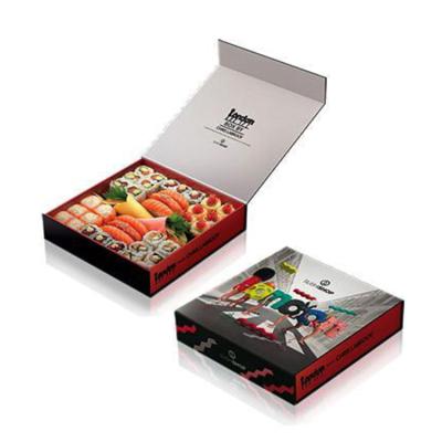 China Customized Recyclable Design Food Packaging Cheap Fast Delivery Take Away Take Out Japanese Sushi Luxury Cardboard Paper Box For Lunch for sale