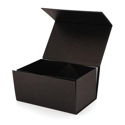 China Recycled Materials Wholesale Custom Logo Luxury Black Magnetic Wig Paper Cardboard Box With Foam Insert Magetic Packaging Gift Box for sale