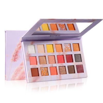 China Recycled Materials OEM/Odm Private Label 18 Colors Glitter Shimmer Matte High Light Coated Paper Eyeshadow Palette for sale