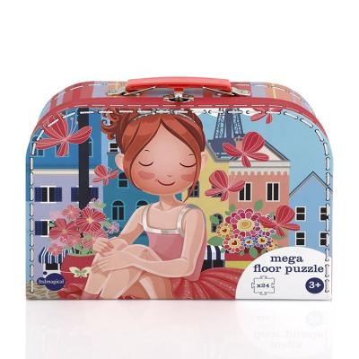 China Wholesale Biodegradable Custom Printed Decorative Paper Cardboard Suitcase Storage Paper Box With Handle for sale