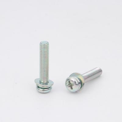 China Pan Head Philips External Control Chemical Resistance Combination Screw Set With Flat Seal Spring Washer for sale