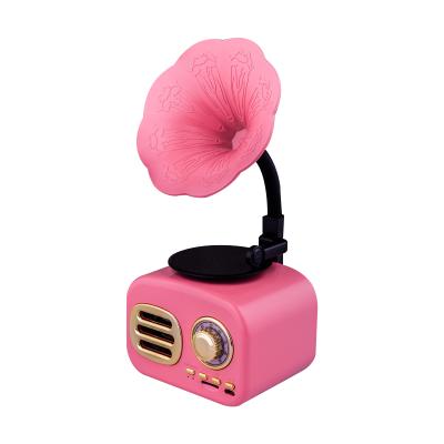 China AirPlay Fashion Custom Colorful Small Portable Radio Blue Tooth Speaker With Elegant Flower for sale