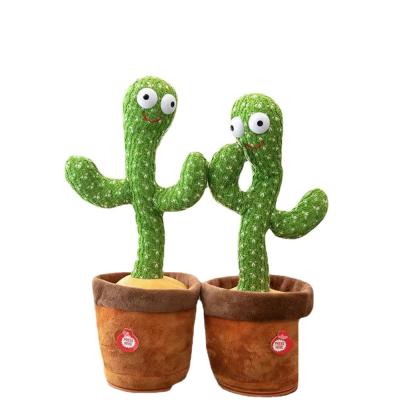 China Gifts Free Sample Cactus Plush Cute Stuffed Dancing Dancing Cactus Toy Doll Talking Singing Music for sale