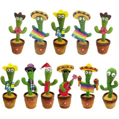 China Wholesale 120 Fashionable Songs Dancing USB Singing Cactus Filling Toy With Clothes for sale