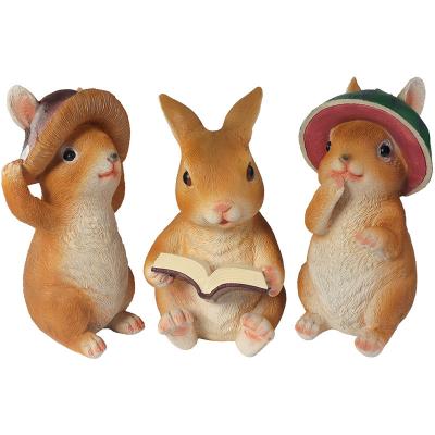 China 2022 wholesales high quality resin toy artificial rabbit toy eater for sale