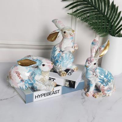 China Beautiful Artificial Easter Decoration Bunny Animal Toys Gifts Home Decoration Resin Custom Toy for sale